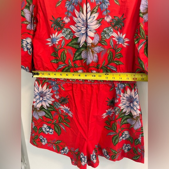 NWT FARM Rio Red Sweet Bloom Bouquet Organic Cotton Romper Size Med 100% Cotton - Picture 9 of 9